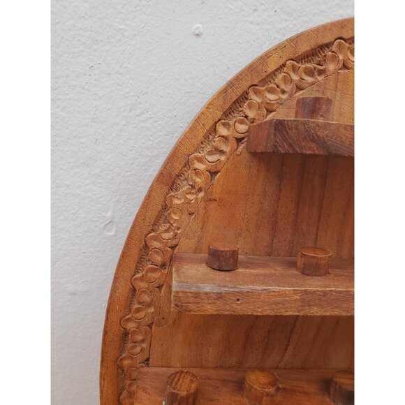 Miniature Display Cabinet “Thimble” | Wooden Wall Decoration Oval Wall hanging - Picture 4 of 10